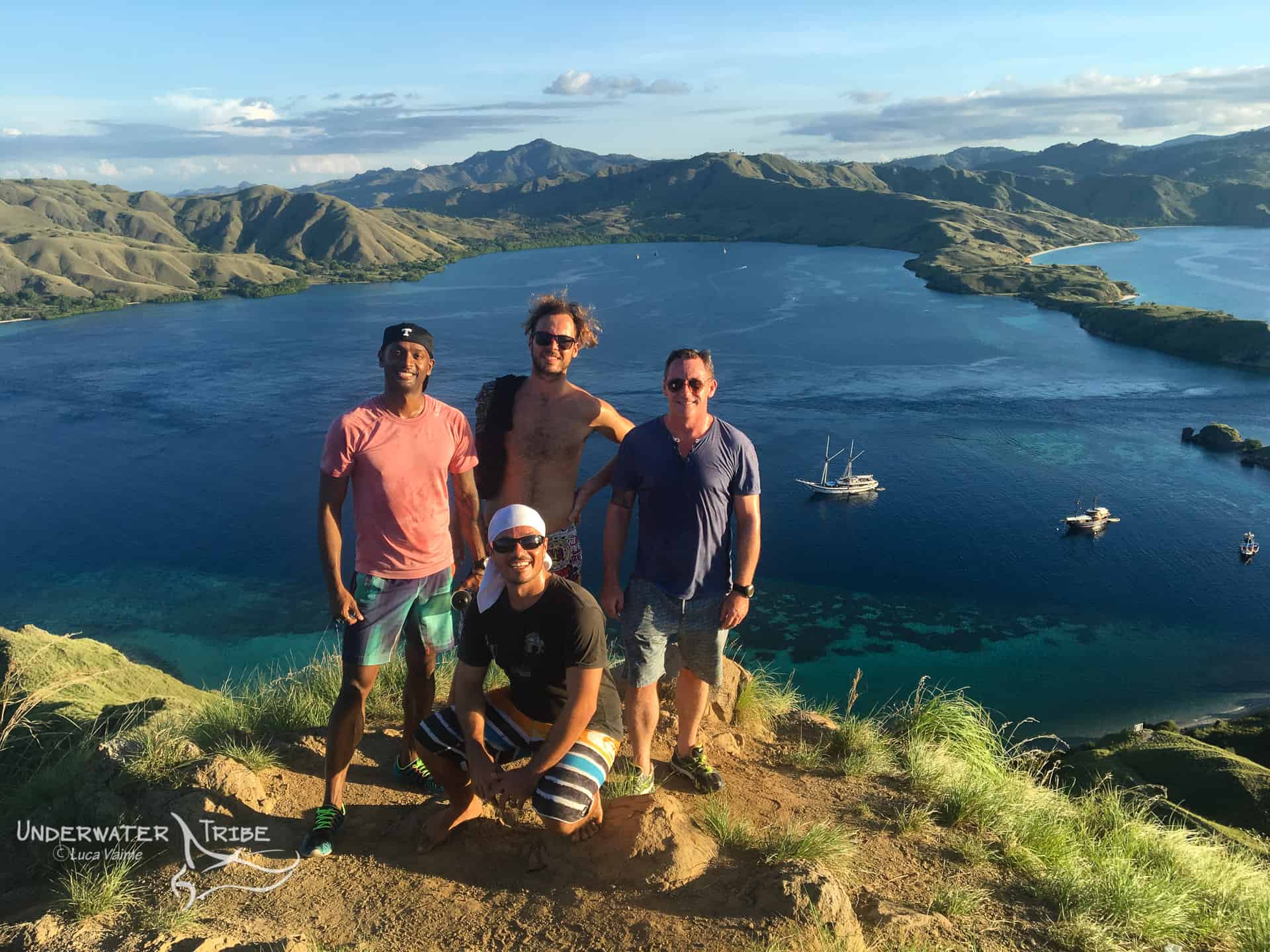 Group on the summit with Komodo view